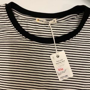 Long sleeve black and white stripe marine layer m